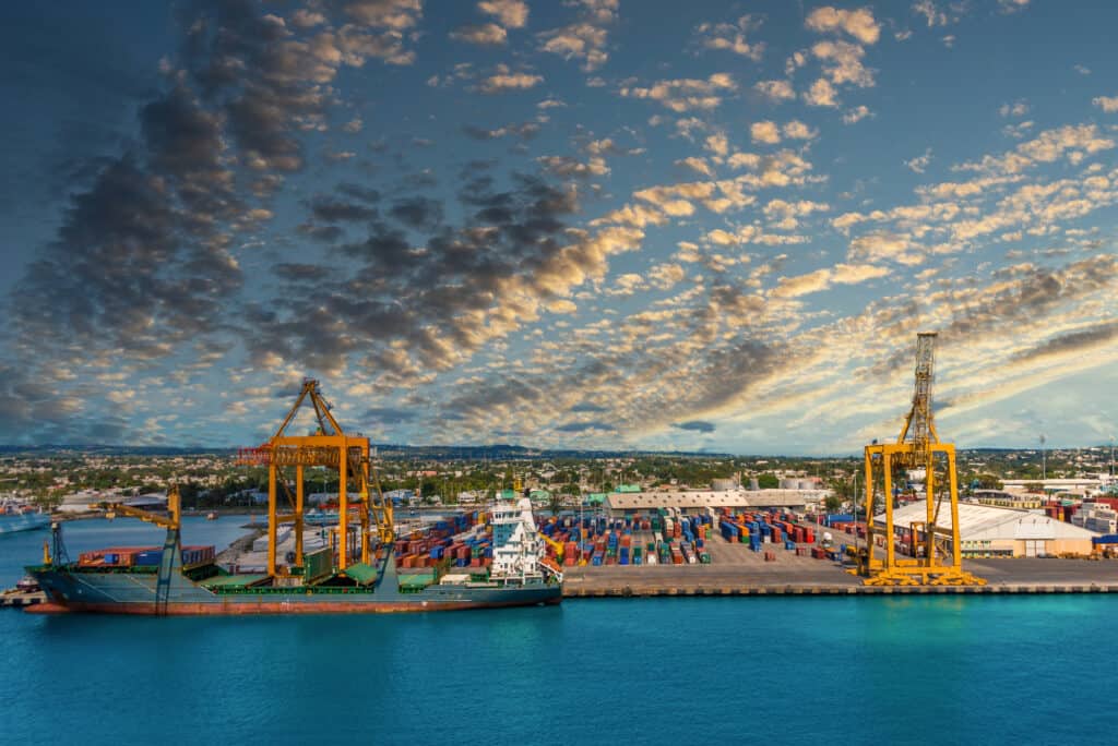 Sea transportation services to export to Barbados